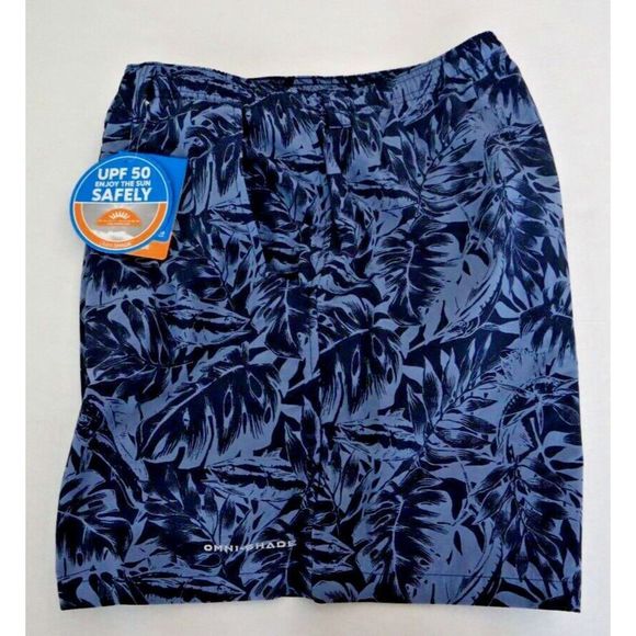 Columbia FM1107 448 Men's Sz XL Navy Hawaiian Super Backcast 6" Swim Shorts - Picture 7 of 8